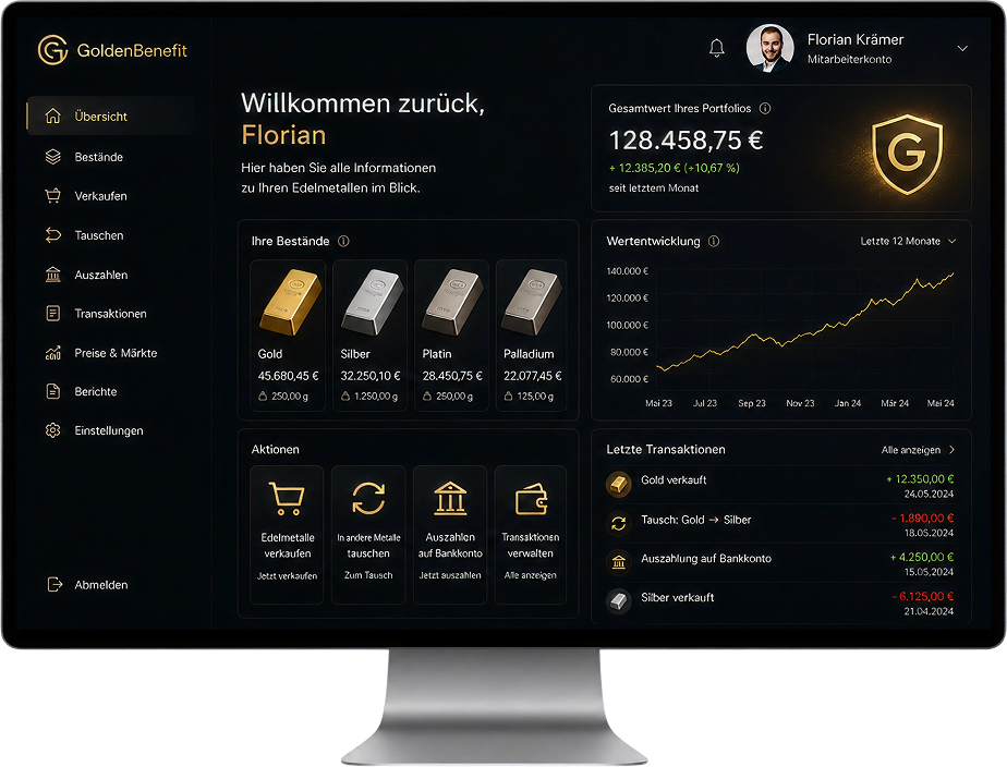 Gewinne Talente. Binde Leistungsträger. Mit physischem Gold als Mitarbeiterbenefit.